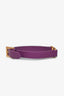 Valentino Purple Leather V Logo Bracelet