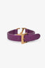 Valentino Purple Leather V Logo Bracelet