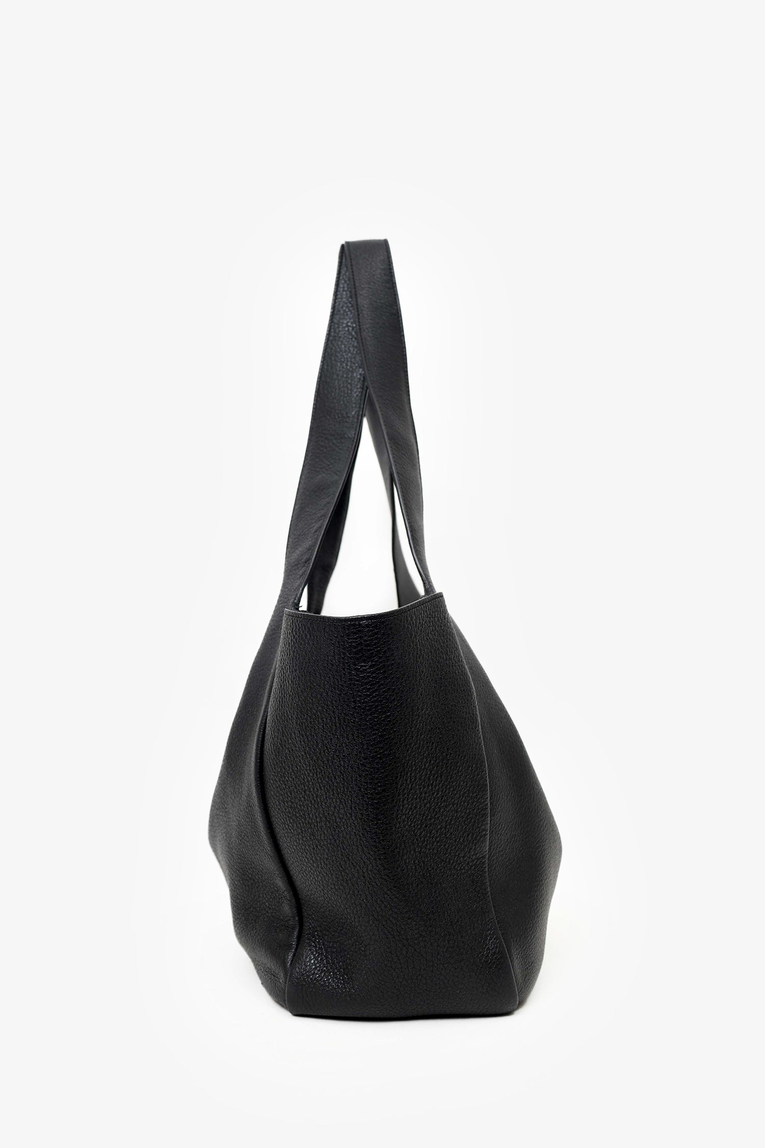 Saint Laurent Black Grained Leather Le 5 à 7 Bea Tote – Mine