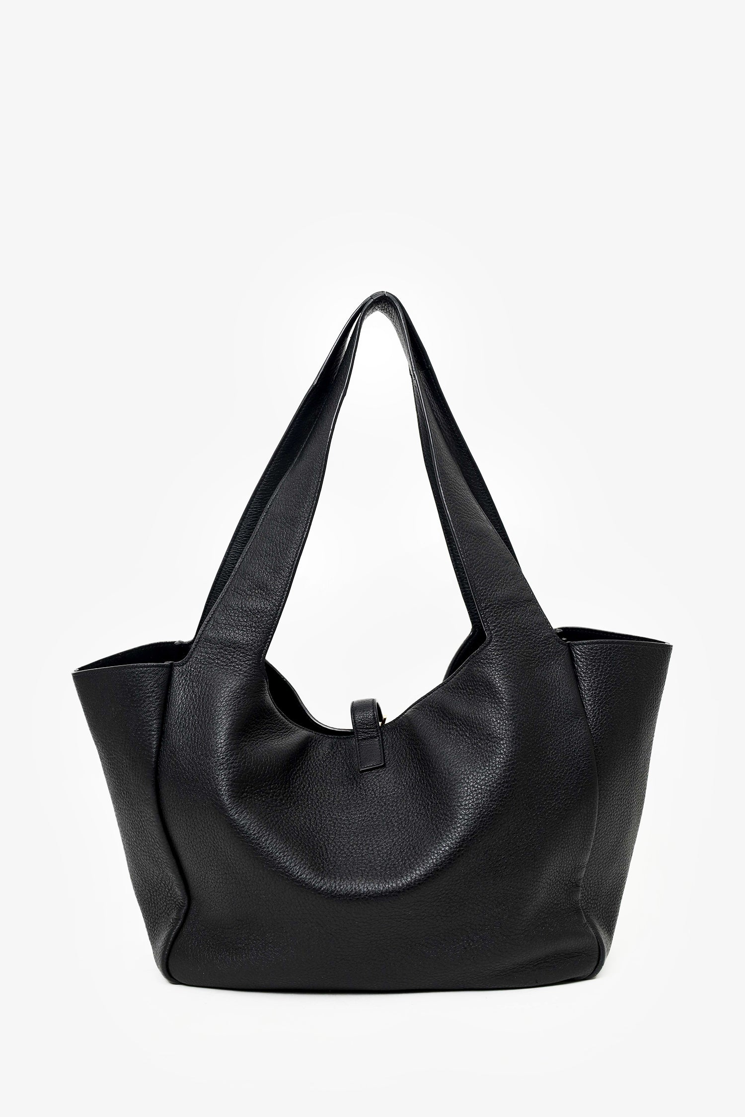 Saint Laurent Black Grained Leather Le 5 à 7 Bea Tote – Mine