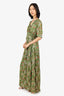 Ba&sh Green Metallic Floral Sleeveless Maxi Dress Size L