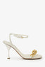 Bottega Veneta White/Gold Chain Detail 'Dot' Heels Size 40