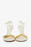 Bottega Veneta White/Gold Chain Detail 'Dot' Heels Size 40