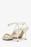 Bottega Veneta White/Gold Chain Detail 'Dot' Heels Size 40