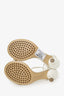 Bottega Veneta White/Gold Chain Detail 'Dot' Heels Size 40
