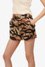 Dolce & Gabbana Brown Tiger Print High Waisted Shorts Size 38