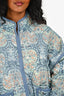 Free People Blue Paisley Printed Quilted Oversized Jacket Size XS