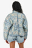 Free People Blue Paisley Printed Quilted Oversized Jacket Size XS