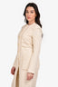 St. John Cream Tweed Gold Chain Trim Coat Size 2