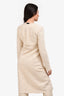 St. John Cream Tweed Gold Chain Trim Coat Size 2