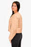 Lafayette 148 Beige Quilted Cropped Jacket Size XS