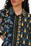 Farm Rio Navy Blue/Yellow Multiprinted Button Up Shirt Size M