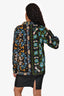 Farm Rio Navy Blue/Yellow Multiprinted Button Up Shirt Size M