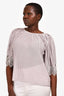Pre-Loved Chanel™ Lilac Shimmer Lace Top Size 50