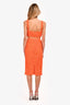 Self-Portrait Orange Lace Crop Top + Midi Pencil Skirt Set Size 0