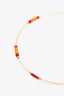 Etro Gold Tone Red/Orange Beaded Choker