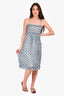 Isabel Marant Etoile Blue/White Printed Silk Strappy Midi Dress Est. Size S/M