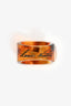 Louis Vuitton Brown Tortoiseshell Resin Gold Toned 'Lock Me' Ring Size L