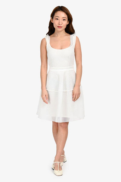 maje white midi dress Maje White Mesh Sleeveless Midi Dress Size 1 – Mine & Yours