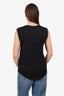 Balmain Black Button Logo Sleeveless T-Shirt Size 36
