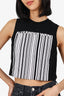 Alexander Wang Black/White Bonded Barcode Print Cropped Tank Top Size XS