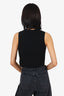 Alexander Wang Black/White Bonded Barcode Print Cropped Tank Top Size XS