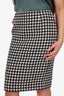 Prada Black/White Wool Check Mini Skirt Size 42
