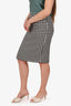 Prada Black/White Wool Check Mini Skirt Size 42