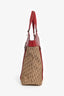 Christian Dior 2005 Vintage Brown Diorissimo Canvas/Red Leather Trim Tote Bag
