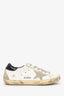 Golden Goose White/Black Leather Distressed Super Star Sneaker Size 36