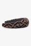 Fendi Brown Wool FF Zucca Pattern Hairband