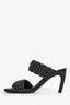 Dries Van Noten Black Woven Leather Heeled Mules Size 36