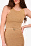 Asta Resort Gold Knit Belted 'Natalia' Maxi Dress Size XS