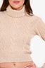 Asta Resort Cream Knit Turtleneck + Fringe Mini Skirt 'Angelina' Set Size XS
