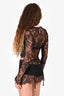 For Love & Lemons Black Lace Long Sleeves Top + Mini Lace Skirt Set Size XS