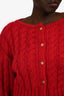 Cult Gaia X The Gap Red Wool Cable Knit Cardigan Size M