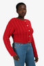Cult Gaia X The Gap Red Wool Cable Knit Cardigan Size M