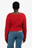 Cult Gaia X The Gap Red Wool Cable Knit Cardigan Size M