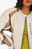Lamarque Cream/Brown Leather Moto Jacket Size XS