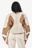 Lamarque Cream/Brown Leather Moto Jacket Size XS