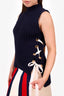 Derek Lam 10 Crosby Navy Ribbed Knit Sleeveless Top Size S