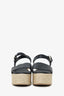 Prada Black Leather platform Espadrilles Size 39.5
