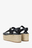 Prada Black Leather platform Espadrilles Size 39.5