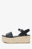 Prada Black Leather platform Espadrilles Size 39.5