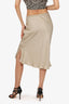 Anine Bing Champagne Silk Midi Skirt Size S (As Is)