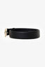 Gucci Black Leather Interlocking G Buckle Belt Size 75/30