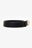 Gucci Black Leather Interlocking G Buckle Belt Size 75/30