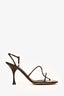 Bottega Veneta Brown Leather Sandal Heels Size 40 with Boot Sleeves
