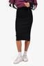 T By Alexander Wang Black Bodycon Midi Skirt Est. Size XS
