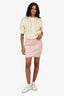 Fendi Pink/White Monogram Knitted Mini Skirts Size 12A